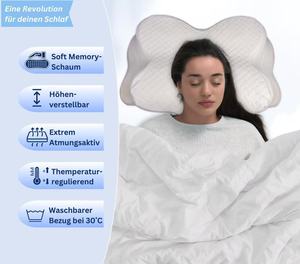 Butterfly Shape Pressure Relief Cervical <b>Memory</b> Foam <b>Pillow</b> 5S Slow Rebound Ergonomic <b>Pillow</b> for Side Back Sleepers - Product Image 2