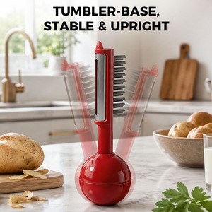 Upstanding Vegetable Peeler with Brush, 3-in-1 Non-Slip Fruit Peeler with Eye Remover for Commercial <b>Kitchen</b> <b>Gadgets</b> - Product Image 3