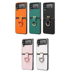 Luxury PU Leather Shockproof Phone Case For Samsung S23, With Metal Ring Retro Cover For Samsung Galaxy S22 S21 Plus Ultra