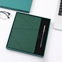 Ensemble cadeau d'entreprise avec logo personnalisé, carnet en cuir PU avec stylo en métal et recharge, boîte cadeau de papeterie d'affaires