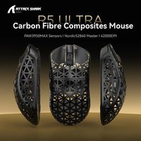 Attack Shark R5 Ultra 42,000DDPI Souris de jeu sans fil Tri-Mode Souris programmable avec câble enroulé Noir