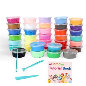 Modélisation enfants argile 36 couleurs artisanat argile sèche à l'air outils jouets mousse doux ensemble lumière Slime crème pour les mains argile de marque privée - Product Image 5