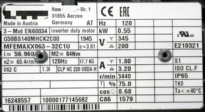 PLC MFEMAXX063-32C1U 055kW Motor G50BS140MHCK2C00 I5696 Transmisión PLC MFEMAXX063-32C1U 055kW Motor G50BS140MHCK2C00 I5696 Transmisión - Product Image 4