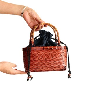 Bamboo Woven <b>Handbag</b> Women's <b>Small</b> Capacity 1-1.9l Eco Friendly Daily Use Regular Shape - Product Image 5
