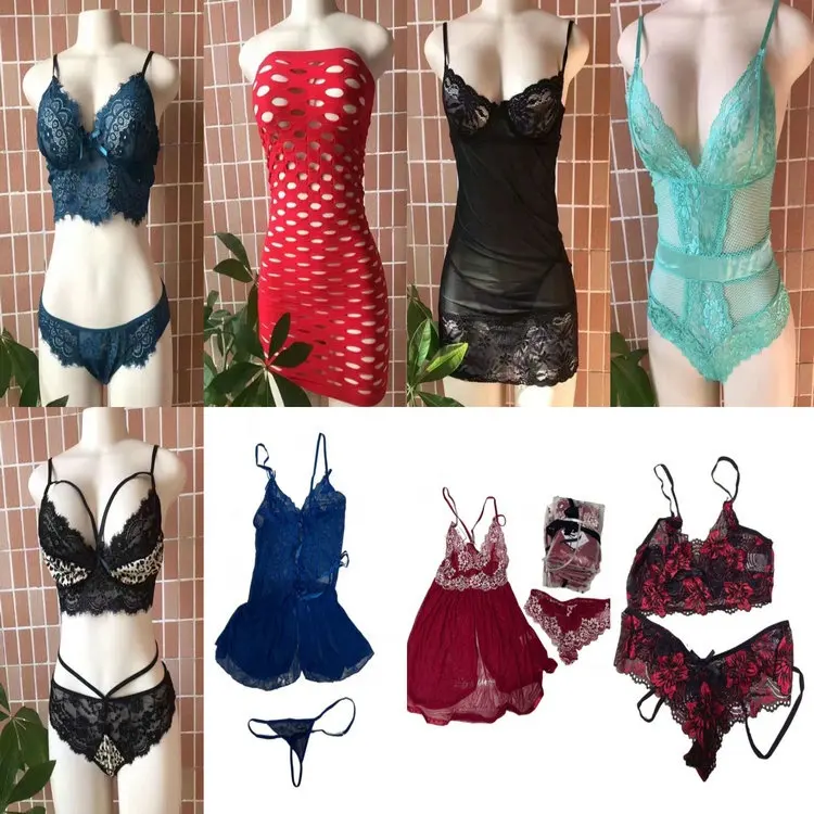 0.88 Dollars Model GJ031 Size S-2XL Stock Ready Assorted Patterns Plus Size Women Lingeries With Package