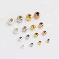 Perles rondes en silicone en argent sterling 925 de 2,5 à 6 mm, perles de positionnement pour ajustement