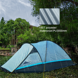 Extérieur Imperméable <span class=keywords><strong>1</strong></span> Chambre <span class=keywords><strong>1</strong></span> Salon Dôme Tente Familiale Double Couche Fibre De Verre Poteau Camping 2 Personnes Tente De Plage Avec Jupe - Product Image 3