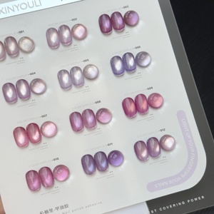 OEM/ODM XINYOULI – Kit de vernis à ongles <span class=keywords><strong>gel</strong></span> 12 couleurs, petit format, magnétique, DIY, effet œil de chat violet <span class=keywords><strong>lilas</strong></span>, non toxique, pour usage en salon de manucure - Product Image 3