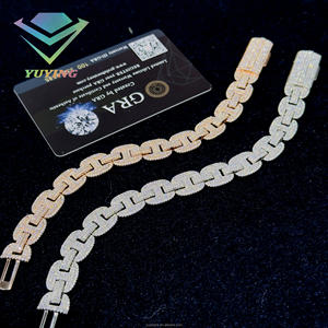 Hip Hop Diamond Jewelry Vvs <b>Moissanite</b> 925 Silver 12mm wide Iced Out for Men Cuban <b>Moissanite</b> Bracelet <b>chain</b> - Product Image 5