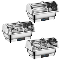 Plateau chauffant électrique à couvercle rabattable pour buffet, petit-déjeuner d'hôtel, cuisine, restaurant, réchaud de banquet de mariage, plaque chauffante, ensemble de réchauds pour fête
