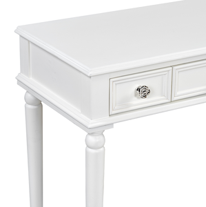 Modern Vanity <b>Desk</b> with Mirror Wood Makeup Table and Cushioned <b>Stool</b> Set with 3 Drawers for Bedroom & Hotel Use - Product Image 6