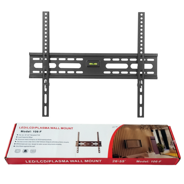 Fixed TV Wall Mount for 26-63 Inch Screens, 50KG Load, 22mm Gap, Cold Rolled Steel, Factory Direct