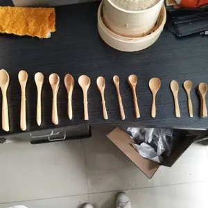 Cuchara de bambú con Logo personalizado, cuchara para sopa y miel