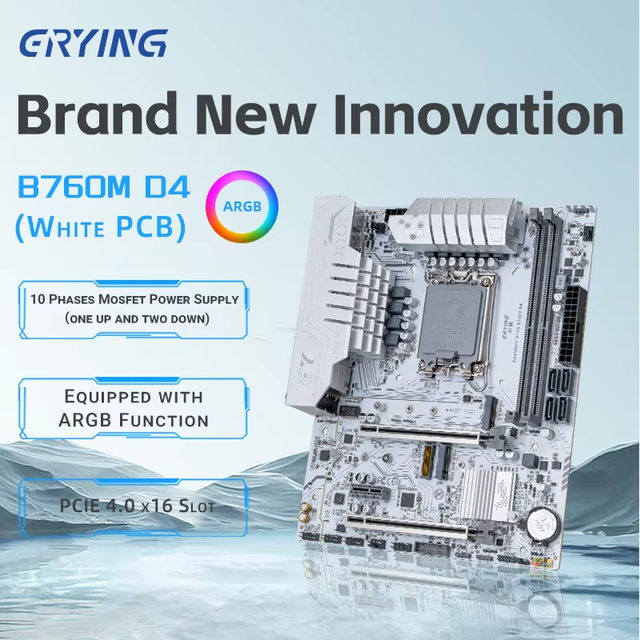 ERYING MODT B760M D4 ARGB Core I3/i5/i7/i9 12th 13th Central Processor 12400 12900 13600KF SATA New Desktop Computer Motherboard