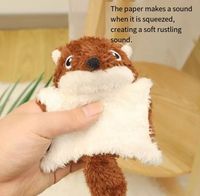 Jouet pour chat en peluche drôle et mignon en forme d'écureuil volant, interactif, résistant aux morsures, motif dessin animé, avec son de papier froissé, pour l'exercice des chatons