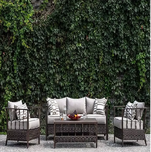 Ensemble de meubles de <span class=keywords><strong>patio</strong></span> modernes en rotin <span class=keywords><strong>4</strong></span> pièces pour salon, cour d'hôtel ou entrée, fabricant de bas prix - Product Image 2