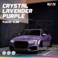 Film Vinyle Adhésif Brillant pour Voiture Série PET Crystal Lavande Violet – Film PVC Changeant de Couleur pour Carrosserie – Vente en Gros