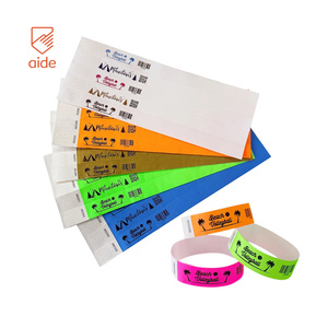 Custom Logo Disposable Syntactic Paper Bracelet Tyvek Wristband Ticket Tyvek Paper Wristband for Events Club Party Concert