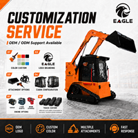 Chargeuse sur chenilles TS65 1000 kg, mini-chargeuse compacte de construction avec moteur diesel CUMMINS, broyeur forestier