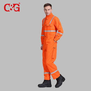 Vêtements de travail ignifuges en tissu Nomex <span class=keywords><strong>Dupont</strong></span> pour les champs pétroliers Combinaisons ignifuges - Product Image 2