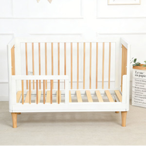 Cuna Moderna de Madera para Bebé, Muebles de Madera para Bebé, Cuna de Madera de Nueva Zelanda, Cuna de Madera de Pino de Buena Calidad, Cuna Blanca - Product Image 1