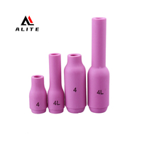 Buse en céramique d'alumine allongée Alite WP9 TIG, haute résistance, résistante à la chaleur, rose, pour chalumeau de soudage à l'arc à l'argon, pièces consommables