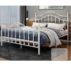 Groothandel Goedkope Zwarte Enkele Maat Metalen Bed Frames Smeedijzeren Bed