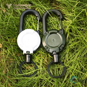 Porte-clés mousqueton rétractable avec câble métallique pour sac à dos, randonnée, camping, utilisation en extérieur, alliage d'aluminium, 1 pièce - Product Image 4