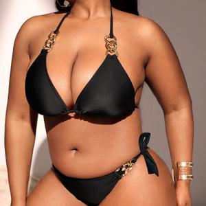 ชุดว่ายน้ำบิกินี่ผู้หญิงไซส์ใหญ่คุณภาพสูงแบบสั่งทำพิเศษ ชุด 2 ชิ้น ผ้ายืดสแปนเด็กซ์/โพลีเอสเตอร์ แห้งเร็ว - Product Image 1