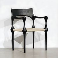 Chaise de salle à manger en bois massif au design moderne, fauteuil de style rétro, table basse, fauteuil de salon pour appartement
