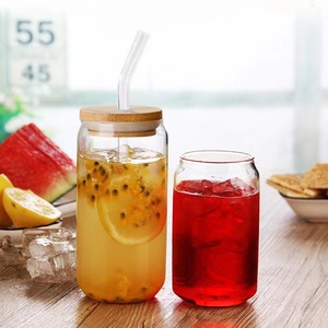 <span class=keywords><strong>Prix</strong></span> d'usine, vente <span class=keywords><strong>en</strong></span> gros, verre à boisson <span class=keywords><strong>en</strong></span> borosilicate de haute qualité, 350 ml, 500 ml, 16 oz, pour cola, bière, jus, lait, avec couvercle <span class=keywords><strong>en</strong></span> bambou - Product Image 3