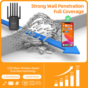 PIX-LINK <span class=keywords><strong>AC66</strong></span> ตัวขยายสัญญาณ WiFi ที่เร็วที่สุด แบบดูอัลแบนด์ 2.4/5.8GHZ ตัวเพิ่มสัญญาณอินเทอร์เน็ต WiFi ความเร็ว 1200Mbps สำหรับเครือข่ายไร้สายภายในบ้าน - Product Image 5