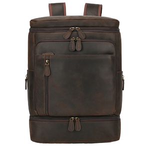 Người Đàn Ông Cổ Điển Của Không Thấm Nước Dây Kéo Ba Lô Khô-Ướt Tách Cách Nhiệt Ngăn Điên Ngựa Da Chuyến Đi Kinh Doanh Da Bò - Product Image 1