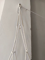 Pot de fleurs suspendu en plastique tressé moderne, panier de plantation, support en macramé violet pour une utilisation en intérieur et en extérieur