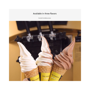 Gelato & sữa chua đông lạnh máy 2 + 1 hương vị hệ thống tự động Ice Cream Cone Making Machine với Wafer Baker - Product Image 5