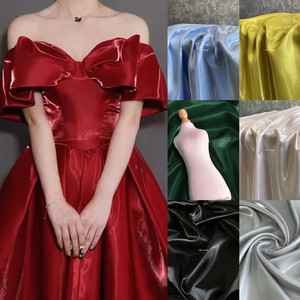 Tissu <span class=keywords><strong>satin</strong></span>é brillant effet <span class=keywords><strong>eau</strong></span> liquide, tissu doux et lisse effet métal brillant, tissu de doublure brillant pour robe de mariée en soie cristalline - Product Image 2