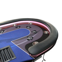 Table de poker professionnelle de qualité casino avec 10 joueurs de siège et lumière LED 1pc peut usine de table personnalisée pour jeu de hasard