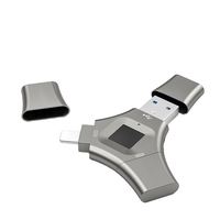 Chiavetta USB 2.0 in Metallo Pingguo 3-in-1 Type-C con Impronta Digitale, Compatibile con Nuovi Telefoni Android e Computer, Crittografia Transfrontaliera
