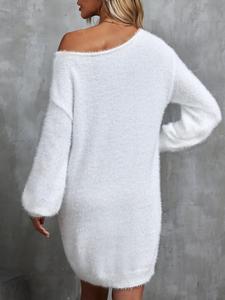 <span class=keywords><strong>Abito</strong></span> da donna <span class=keywords><strong>a</strong></span> maniche lunghe in maglia, con spalle scoperte, personalizzabile OEM - Product Image 2