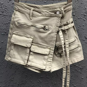 Summer Jean <strong>Shorts</strong> Wholesale Custom logo Casual Denim <strong>Cargo</strong> <strong>Shorts</strong> for Women <strong>Ladies</strong> - Product Image 4