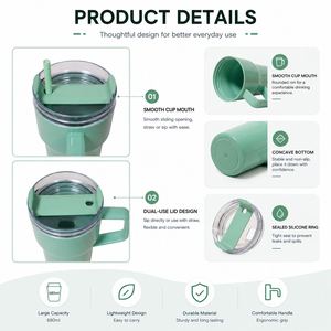 Custom Logo Single Wall Plastic Tumbler With Handle and <b>Straw</b> BPA Free <b>Reusable</b> Travel Mug for Coffee Water Gifts Bulk Wholesale - Product Image 4