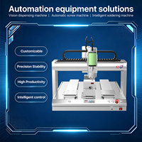Machine de distribution guidée à double tête stable, applicateur de colle intelligent de bureau à double poste de travail