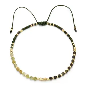 Bracciale regolabile con perline di MIYUKI fatte a mano in stile bohémien bracciale con perline in pietra naturale e sfaccettata bracciale con perline in oro