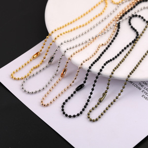 Chaîne à perles métalliques 60 cm, ronde, plaquée noire, matériel de bijouterie, fournitures de bricolage - Product Image 5