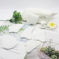 Prix usine jade blanc massage d'accupression du visage forme unique pierre naturelle gua sha outil papillon jade blanc