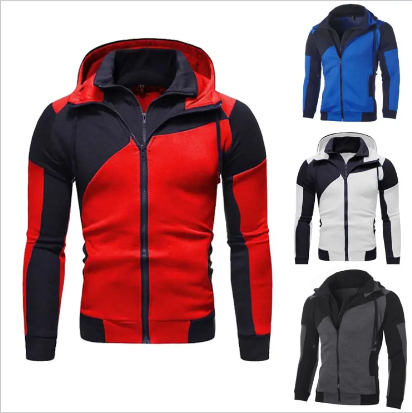 wholesale polyester fiber zipper jackets for men sport jacket hoodies men zipper