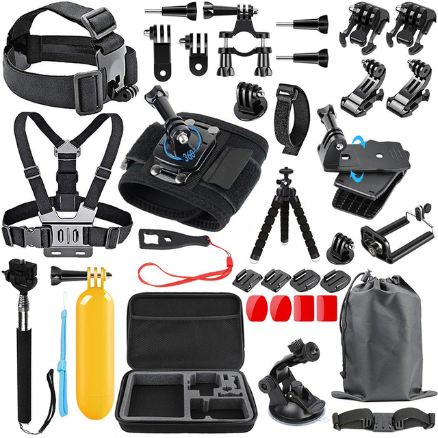 48-in-1 Accessories Kit for GoPro Hero 109 8 7 6 5 4 3 3+ 2 Black DJI AKASO XIAOYi Sports Action Camera 4K GoPro Accessories Set