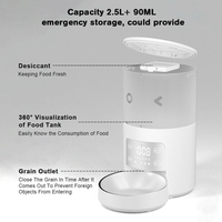 Distributeur automatique intelligent pour animaux de compagnie, en plastique et acier inoxydable, avec contrôle programmable, bol simple ou double, écran LED, pour chat et chien
