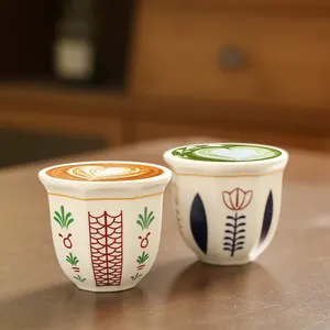 Newest 180ml 6oz porcelain arabian espresso coffee cups Handshake ceramic mug