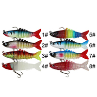9cm/16g appâts de natation souples multi-articulés leurres de pêche au bar rayé leurres de pêche à la truite pour l'eau douce et l'eau salée